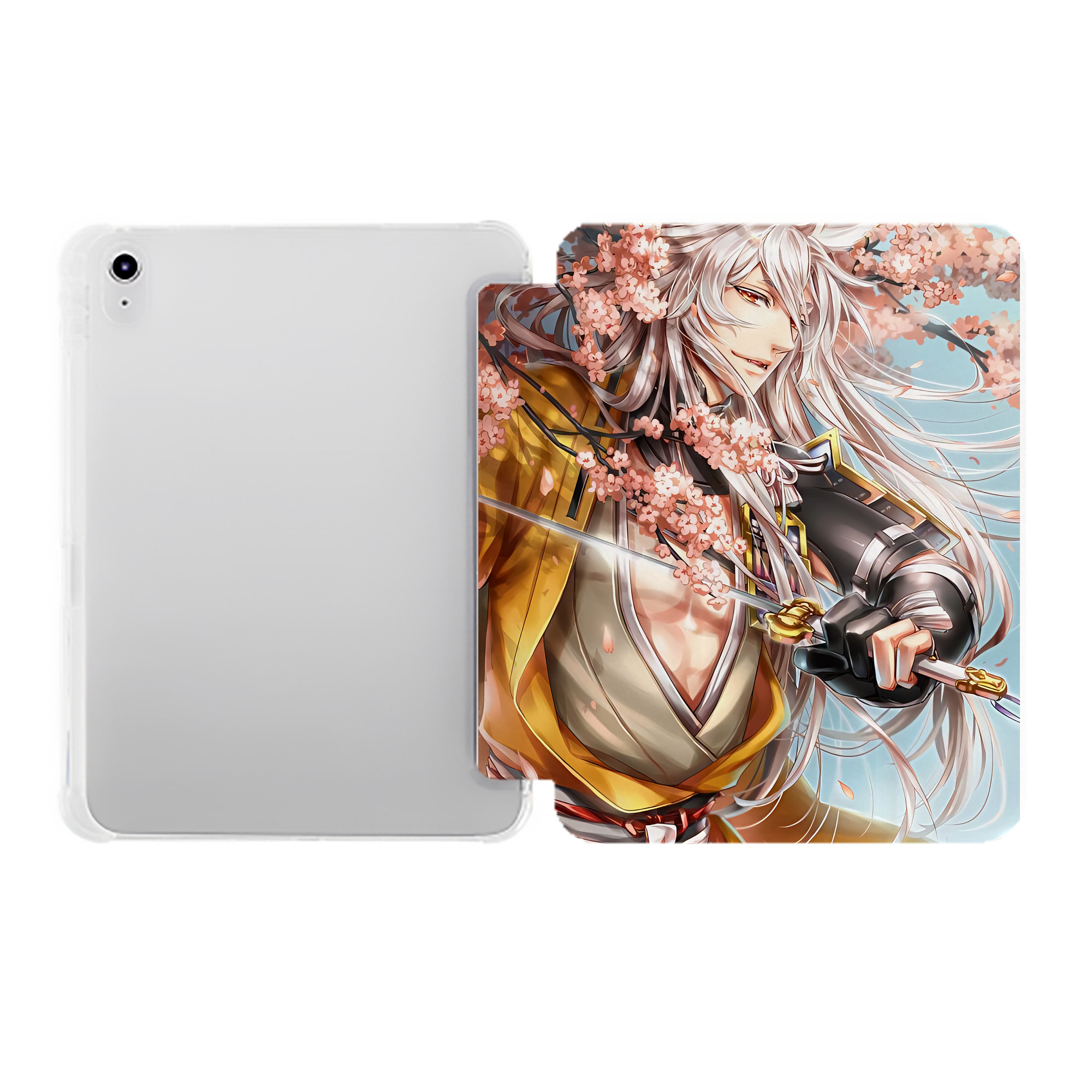 （画像用） 刀剣乱舞 Touken Ranbu IPad ケース ペン収納付き 三つ折りスタンド PUレザー×シリコン 対応機種9.5/10.5/10.9インチ